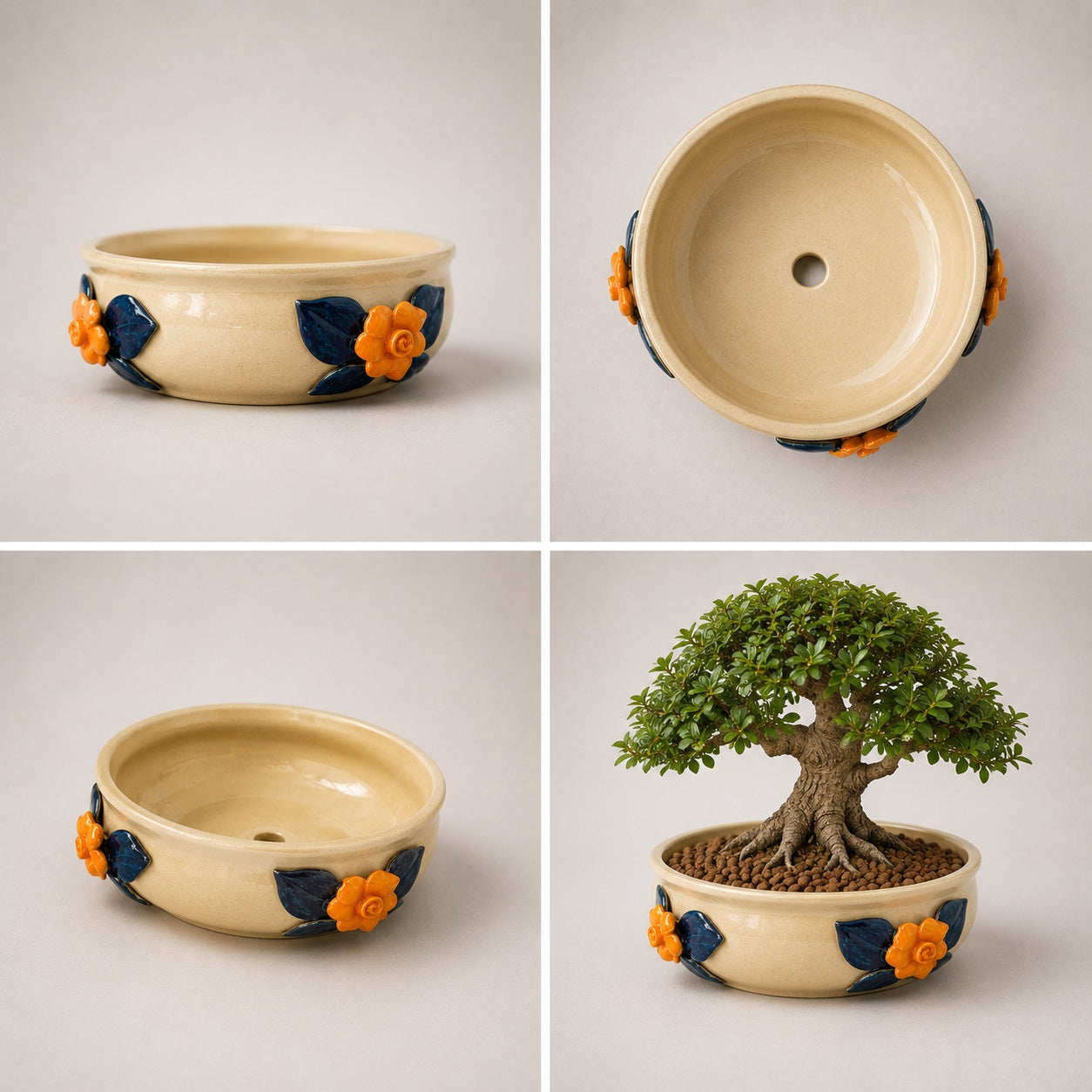 3D Petals Ceramic Pot | Decorative Flower Planter