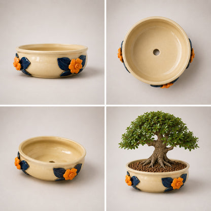 3D Petals Ceramic Pot | Decorative Flower Planter