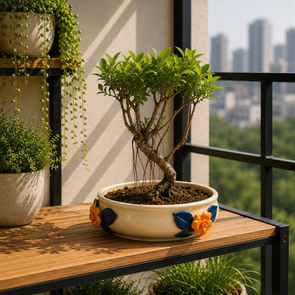 3D Petals Ceramic Pot | Decorative Flower Planter