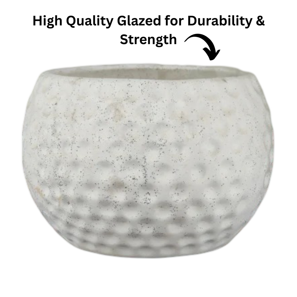 Football Style Ceramic Bonsai Pot | 15 cm / 6 Inch Unique Planter