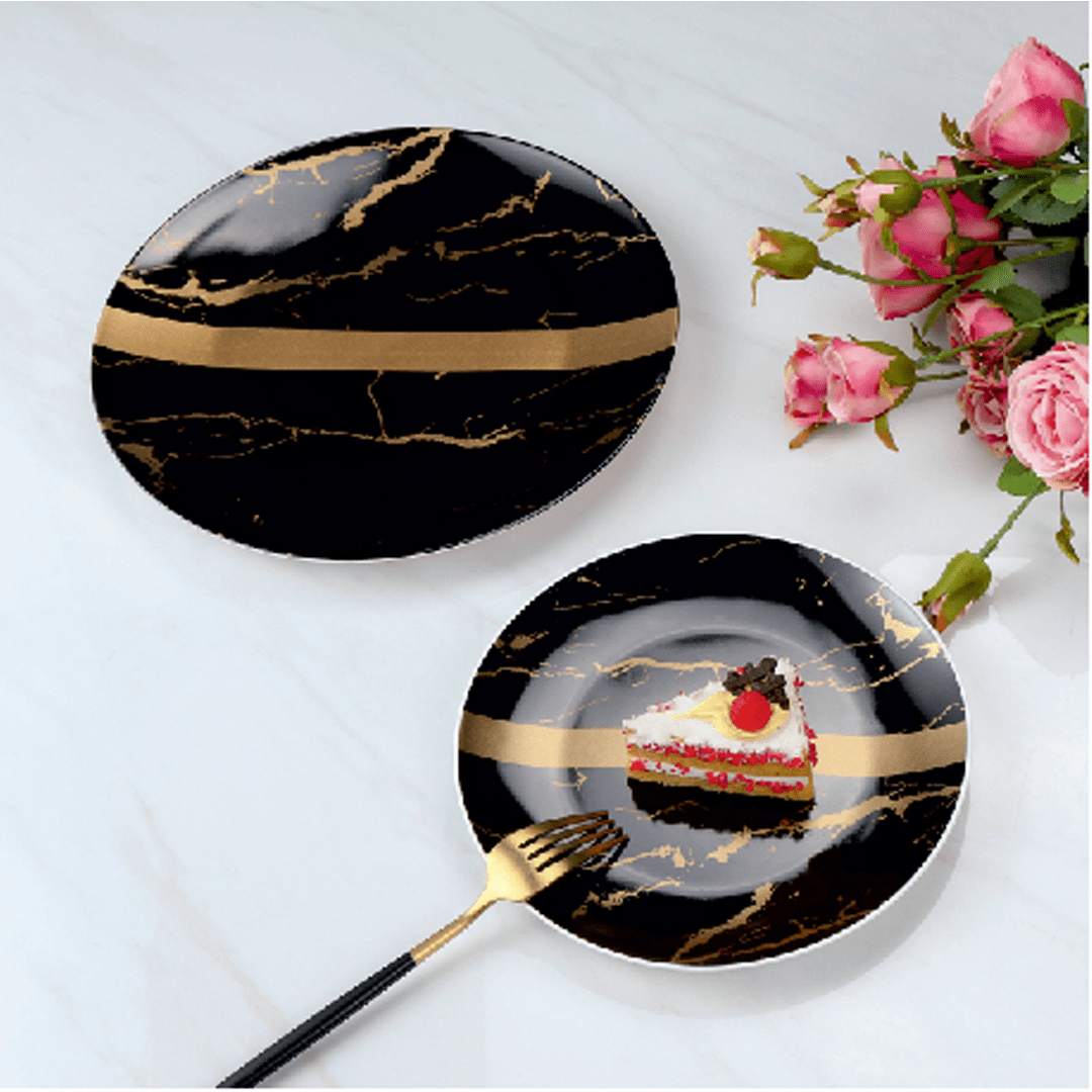 Buy Yamasin 7 Pcs Cake Set - Gold Collection - Black + Matt Gold - With Gift Box - Abana Homes