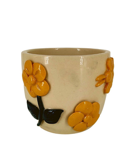 3D Petals Ceramic Pots 5 Inches