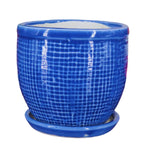 Round Ceramic Pot with Tray | 4 Inch Small Planter