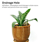 Round Ceramic Pot with Tray | 4 Inch Small Planter