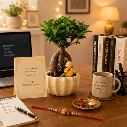 Kamrak Ficus Bonsai Rakhi Hamper