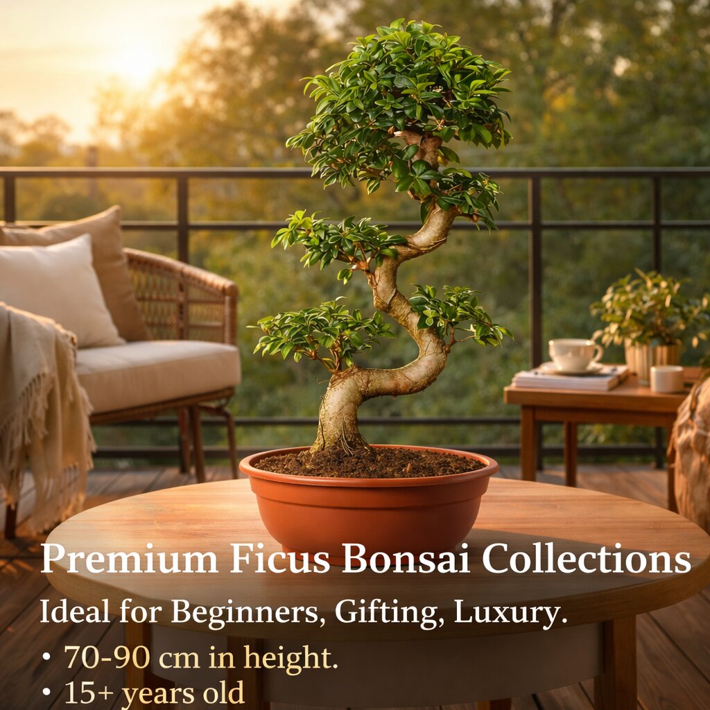 luxury bonsai tree Ficus Bonsai Tree Big Bonsai 15 Years 70 cm - Indoor Bonsai Tree