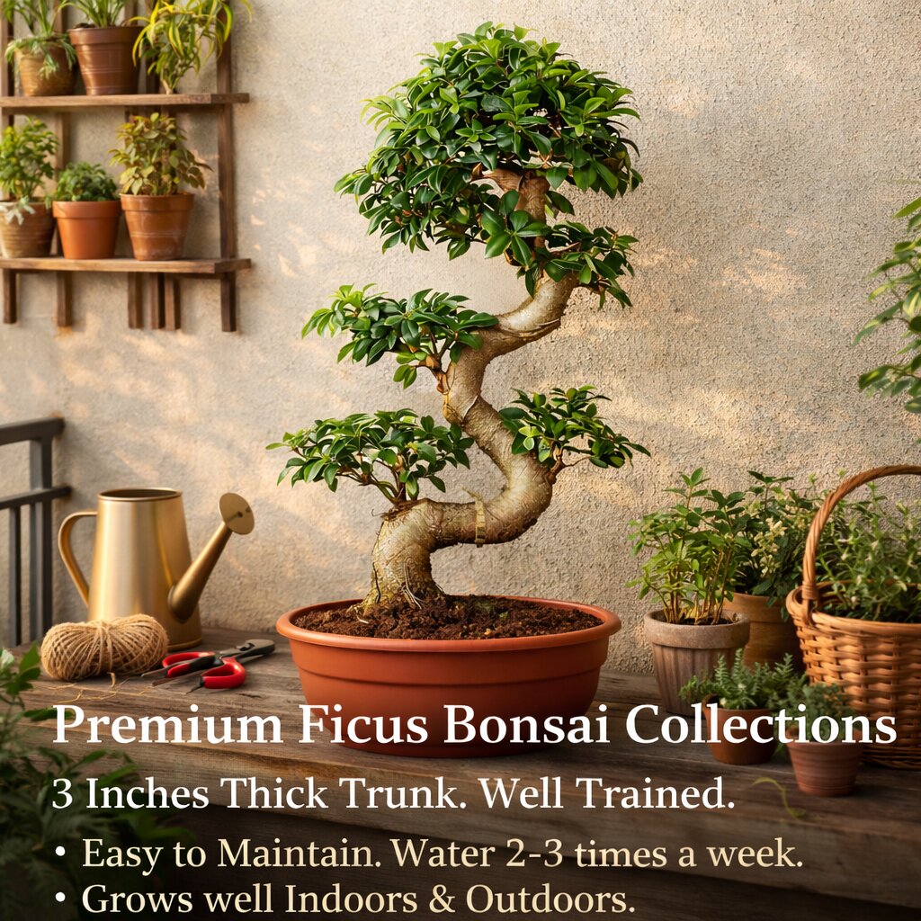 Ficus Bonsai Tree - Large - Indoor 15 Years 70 cm