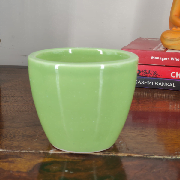Cup-Shaped Ceramic Flower Pot | 10 cm / 4 Inch