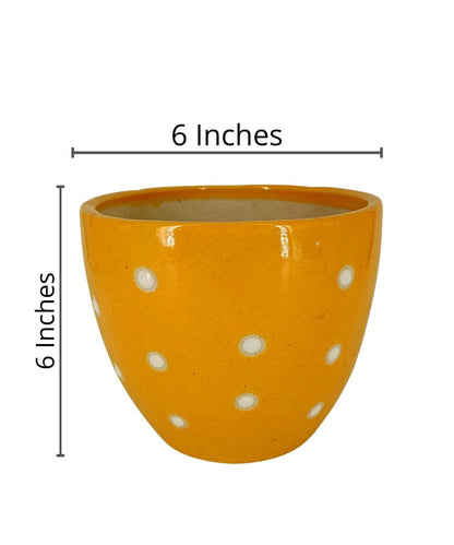 Dotted Ceramic Pot 6 Inches