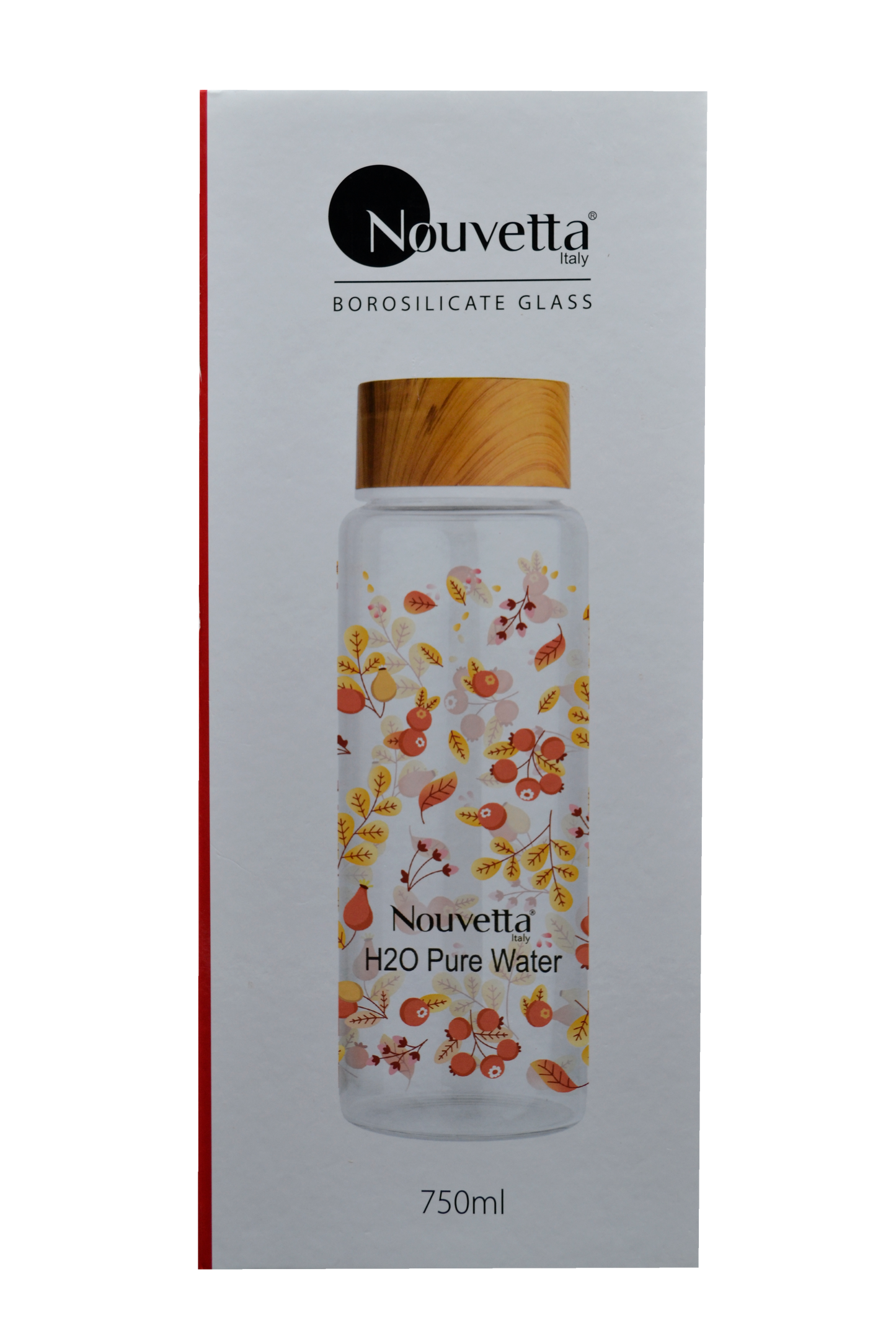 Nouvetta Apricot Borosilicate Printed Bottle 750Ml