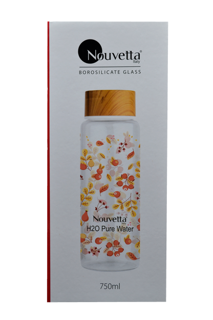 Nouvetta Apricot Borosilicate Printed Bottle 750Ml