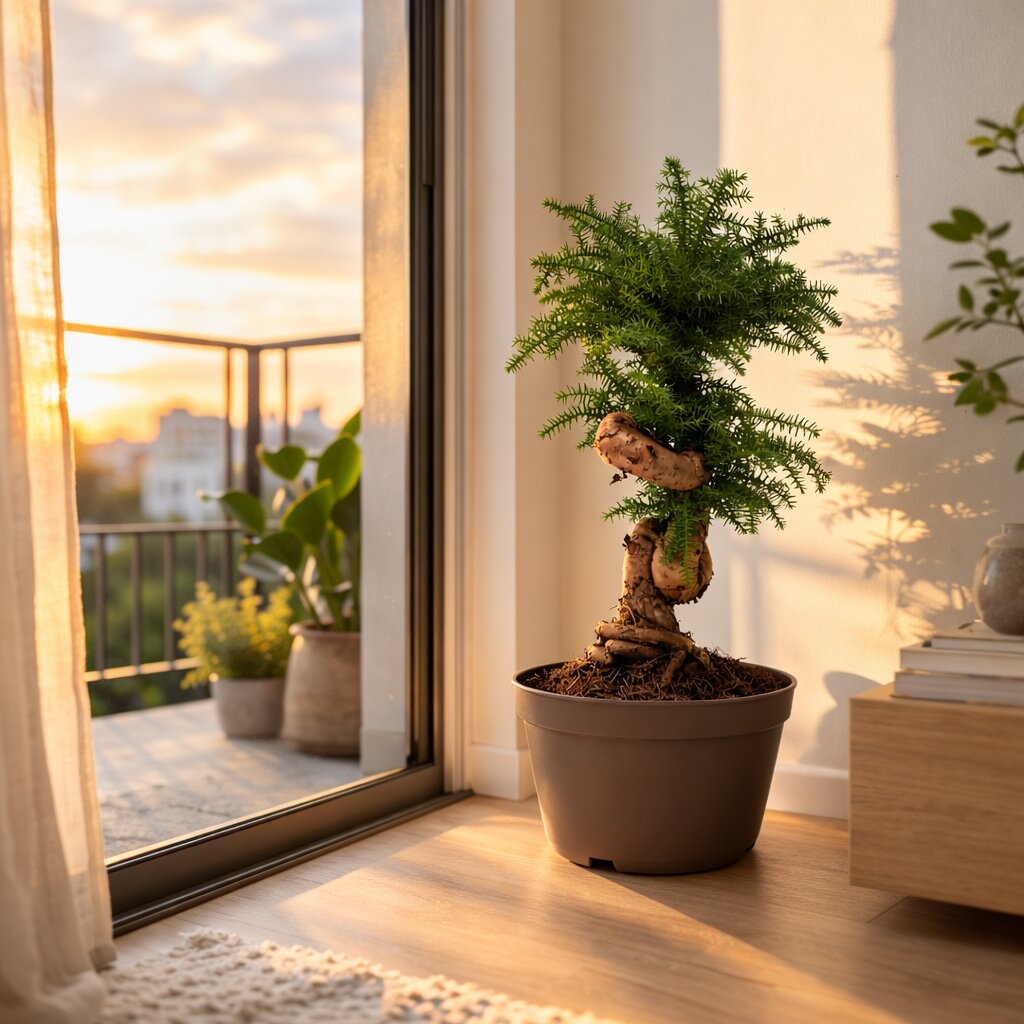 Araucaria Cunninghamii Bonsai Tree – 110 cm Tall Hoop Pine Bonsai (Evergreen Conifer)