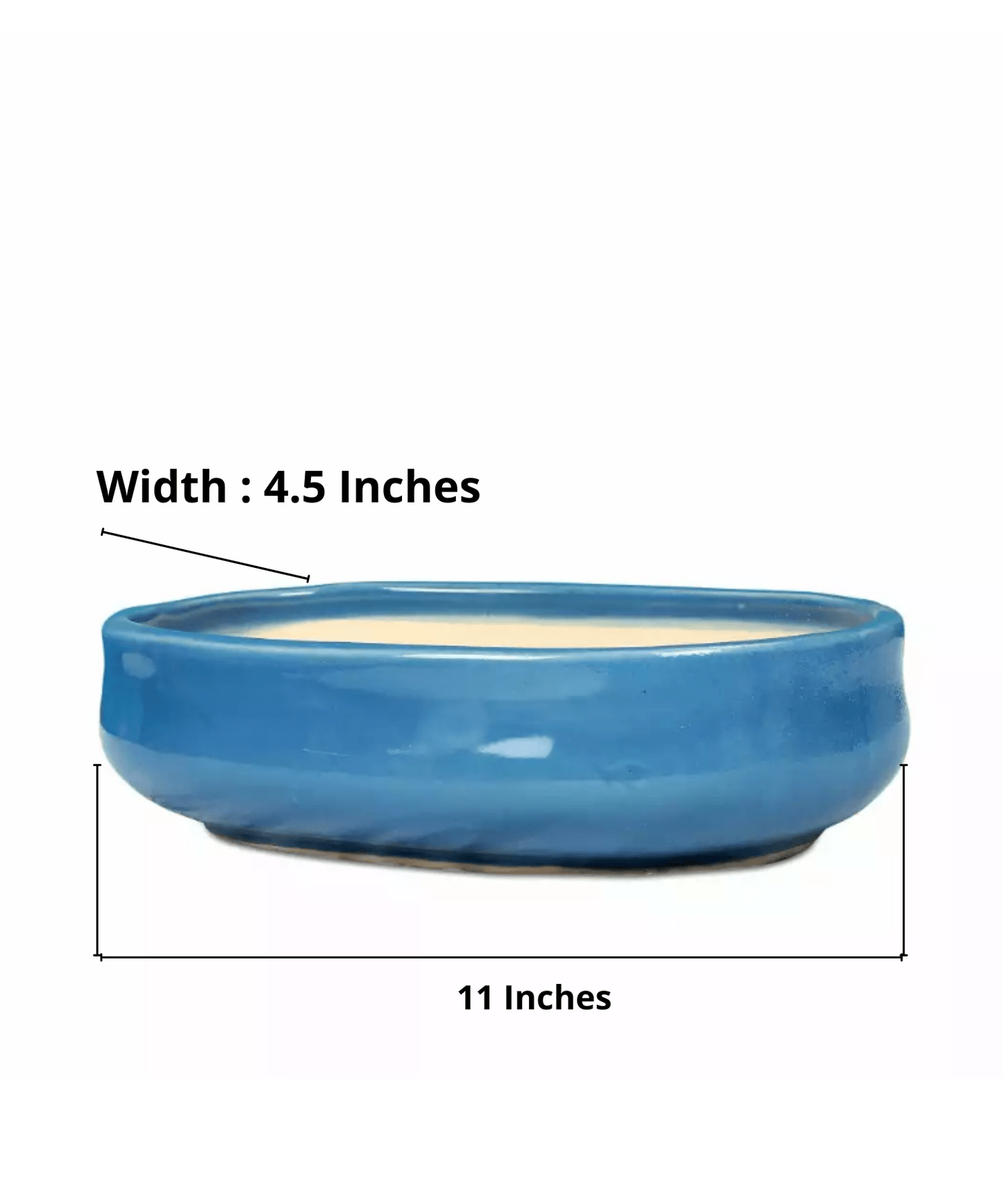 Buy Bonsai Pot Sky Blue Oval 27 cm / 11 Inches - Abana Homes