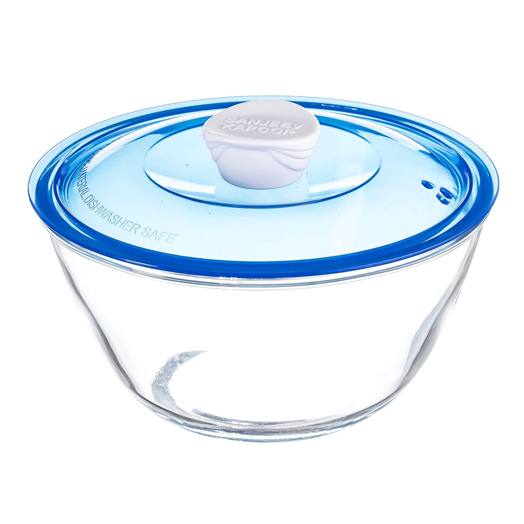 Buy Sanjiv Kapoor Kingston High Borosilicate Mixing Bowl Set Of 2 Pc  1000 Ml - Blue Lid - With Gift Box - Abana Homes