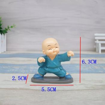 Buy Cute Small Kung Fu Monks Figure for Decoration - Blue - Abana Homes