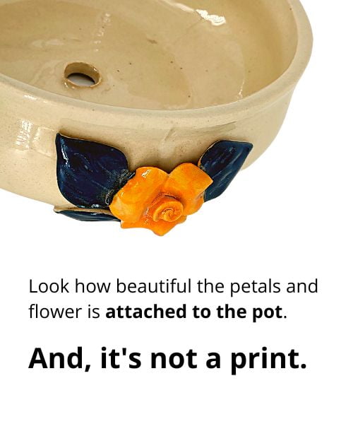 3D Petals Ceramic Pot | Decorative Flower Planter