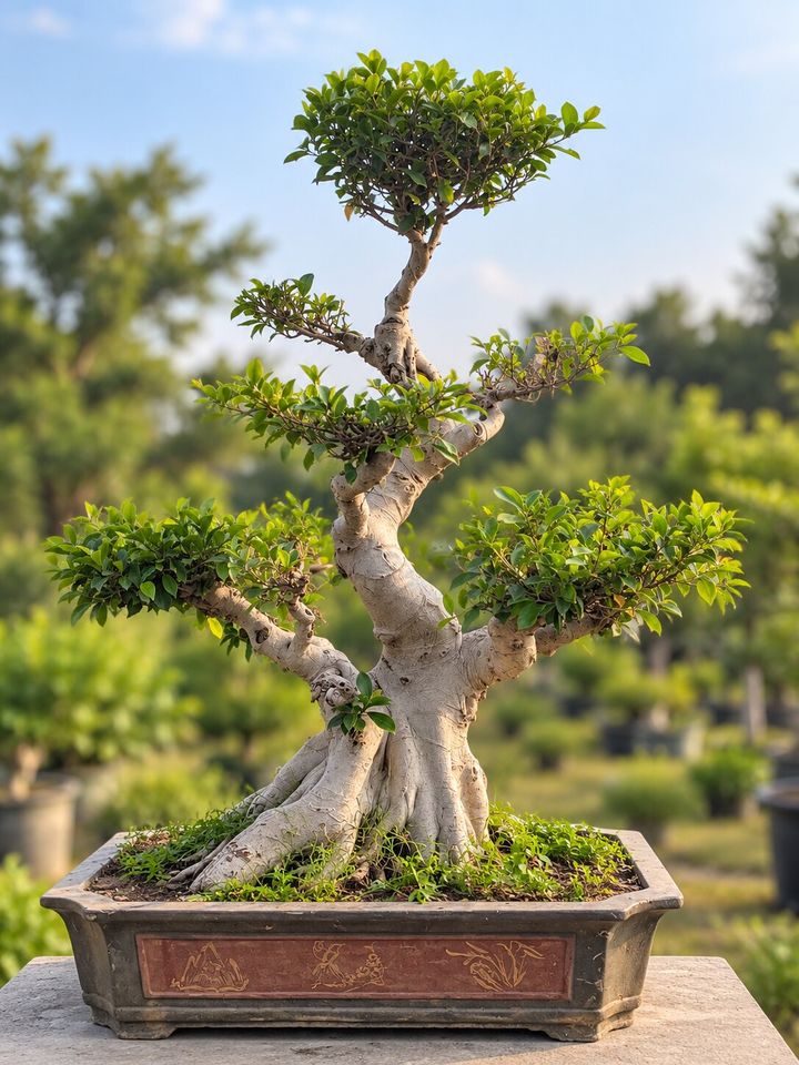 Ficus Bonsai Tree in Imported Bonsai Tray
