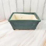 Green Rectangular Ceramic Bonsai Pot