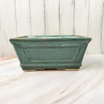 Green Rectangular Ceramic Bonsai Pot