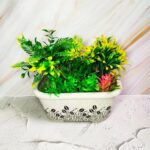 White Ceramic Pot With Leaf Design